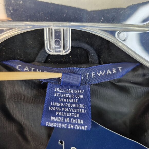 Black Suede Lined Jacket Size XL Vintage Deadstock Outerwear Catherine Stewart - Picture 8 of 14